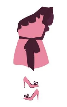 A set of spring women's clothing. Vector illustration Stock Illustration