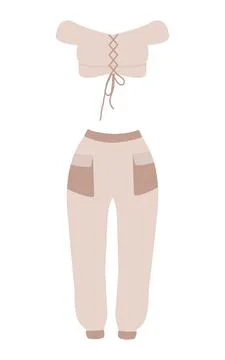 A set of spring women's clothing. Vector illustration Stock Illustration