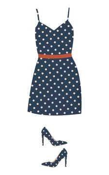 A set of spring women's clothing. Vector illustration Stock Illustration