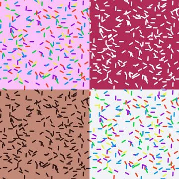 Set of sprinkles Seamless Pattern - Colorful sprinkles on solid background re Stock Illustration