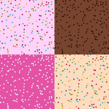Set of sprinkles seamless pattern. Colorful sprinkles on solid background r.. Stock Illustration