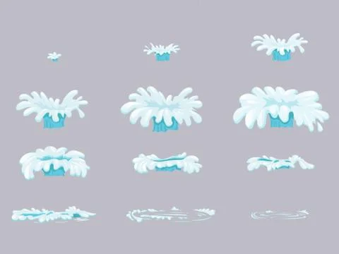 Set sprite sheet splash animation  water detail Stock Illustration