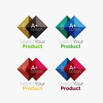 Set of square abstract background templates or infographics Stock Illustration