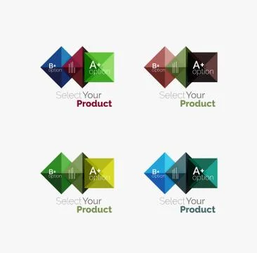 Set of square abstract background templates or infographics Stock Illustration