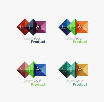 Set of square abstract background templates or infographics Stock Illustration
