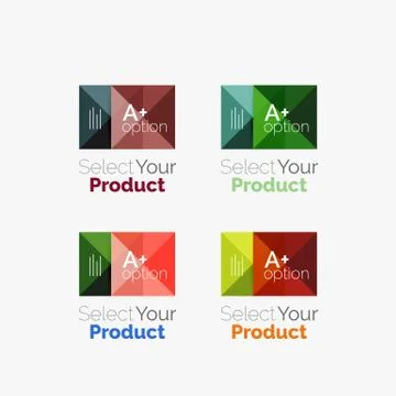 Set of square abstract backgrounds or infographics for content Illustrazione stock