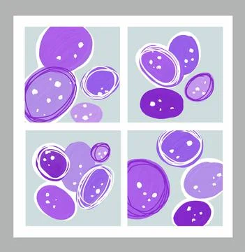 A set of square abstract paintings. Geometric minimalism. Stock Illustration