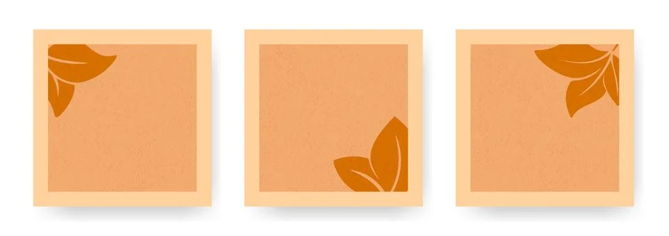 Set of square autumn texture templates Stock Illustration
