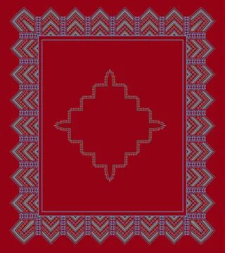Set square frame ornamental ethnic. Vector illustration Stock Illustration
