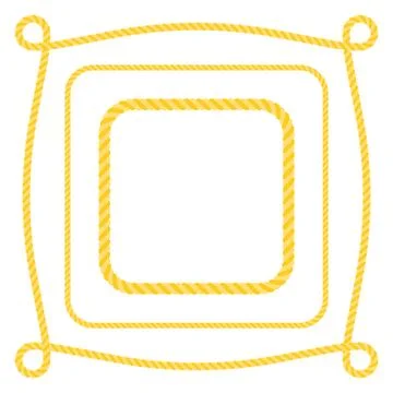 Set of square frame rope, flat design vector イラスト素材