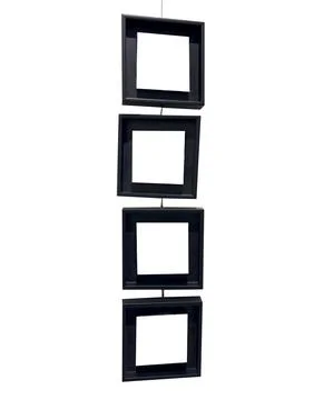 Set of square frames hangs on wall with empty blank space. Multiple borders.. Stock Photos