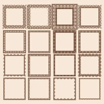 Set of Square Frames Stock Illustration
