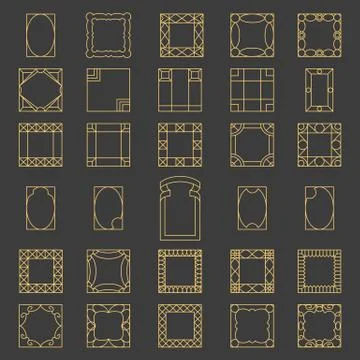 Set square frames Stock Illustration