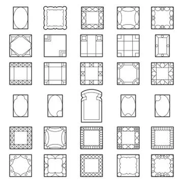 Set square frames Stock Illustration