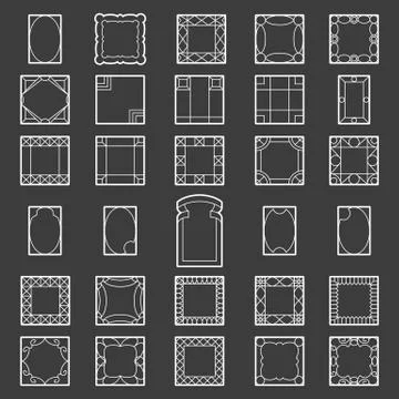 Set square frames Stock Illustration