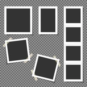 Set of square frames isolated on transparent background. Stock Illustration