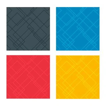 Set of Square geometric shape pattern. Abstract thin decor cover background, Illustrazione stock