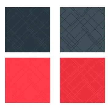 Set of Square geometric shape pattern. Abstract thin decor cover background, Illustrazione stock