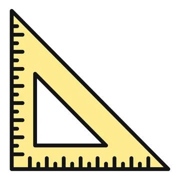 Set square measuring tool for geometry and drafting Stock Illustration