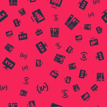Set Square root of x glyph, Computer monitor with graph chart, XYZ Coordinate Illustrazione stock