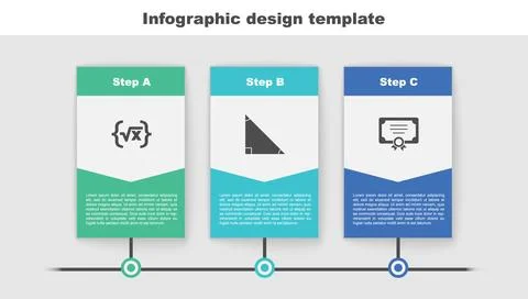 Set Square root of x glyph, Triangle math and Certificate template. Business  Illustrazione stock