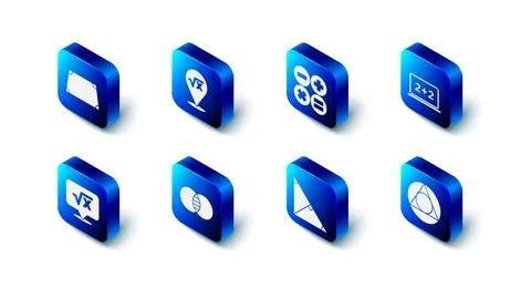 Set Square root of x glyph, Calculator, Chalkboard, Triangle math, Angle bi.. Stock Illustration