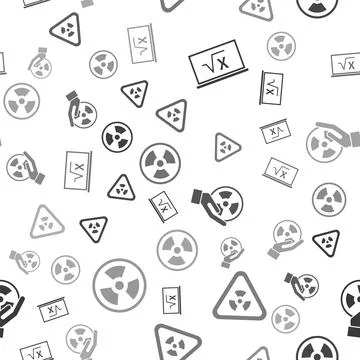 Set Square root of x glyph, Triangle with radiation, Radioactive and Radioact 스톡 일러스트