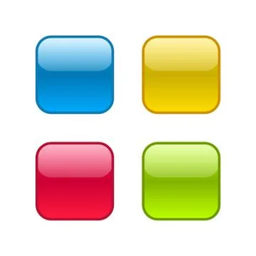 Set of square rounded web buttons with outlines border Stock-Illustration