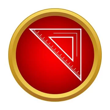 Set square ruler icon for measurement and drafting Stock Illustration