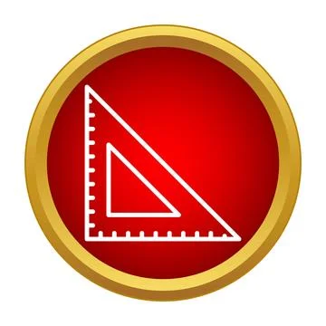 Set square ruler icon symbolizing geometry and math Stock Illustration