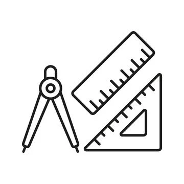 Set square ruler triangle compass icon vector design templates simple and m.. Illustrazione stock
