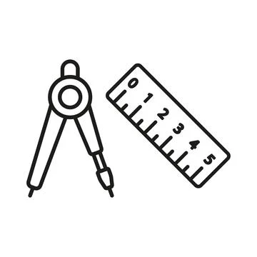 Set square ruler triangle compass icon vector design templates simple and m.. Stockillustratie