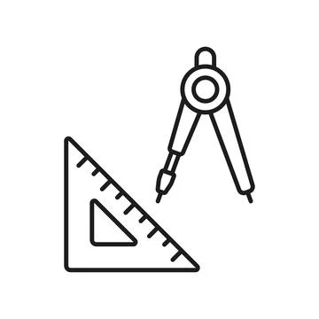 Set square ruler triangle compass icon vector design templates simple and m.. Stock Illustration