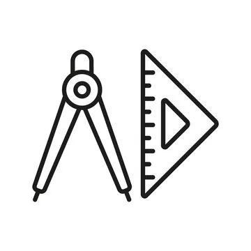 Set square ruler triangle compass icon vector design templates simple and m.. Illustrazione stock