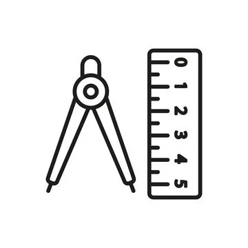 Set square ruler triangle compass icon vector design templates simple and m.. Illustrazione stock