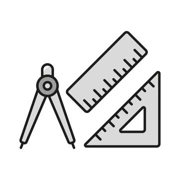 Set square ruler triangle compass icon vector design templates simple and m.. Illustrazione stock