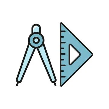 Set square ruler triangle compass icon vector design templates simple and m.. Stockillustratie