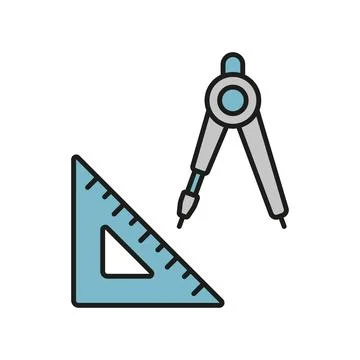 Set square ruler triangle compass icon vector design templates simple and m.. Illustrazione stock