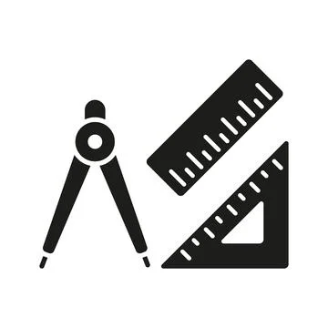 Set square ruler triangle compass icon vector design templates simple and m.. Stockillustratie