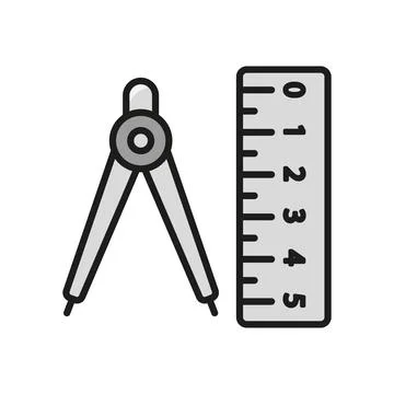 Set square ruler triangle compass icon vector design templates simple and m.. Stockillustratie