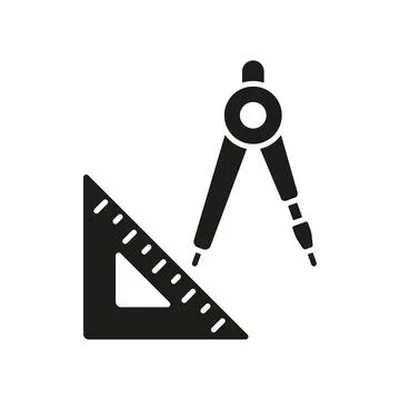 Set square ruler triangle compass icon vector design templates simple and m.. Stockillustratie