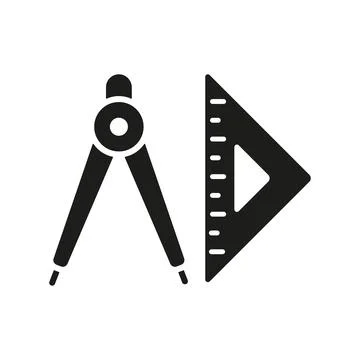 Set square ruler triangle compass icon vector design templates simple and m.. Illustrazione stock