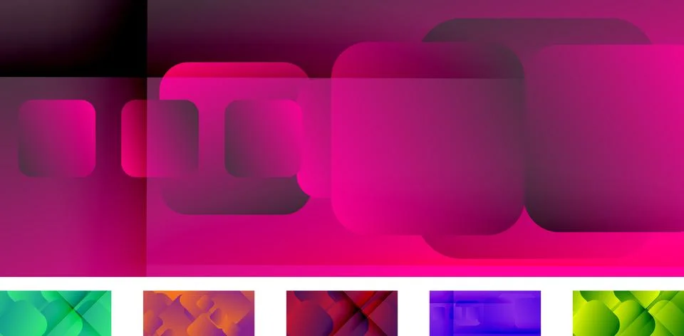 Set of square shapes composition geometric abstract backgrounds. 3D shadow 스톡 일러스트