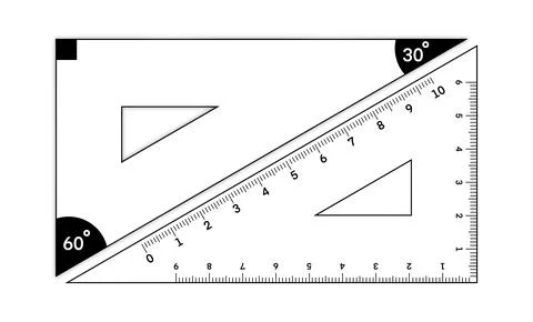 Set square triangle isolated on a white background Stock Illustration