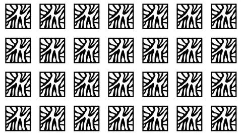 Set of square zebra patterns on white background Stock Illustration