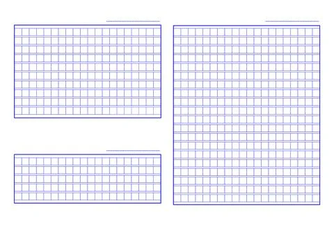 Set of Squared manuscript icon paper file, creative closeup isolated on white Stock Illustration