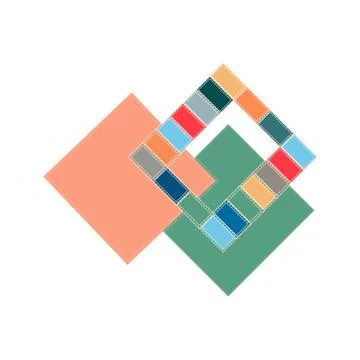A set of squares in the style of patchwork. Stock Illustration