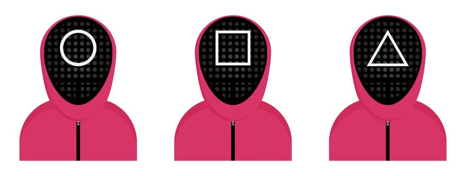 Set of squid game characters Stock Illustration