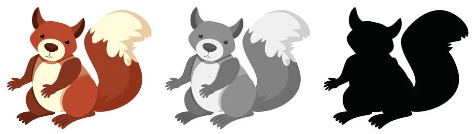Set of squirrel character Stock Illustration