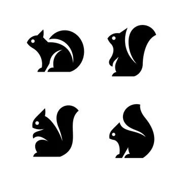 Set of Squirrel Logo Stock Illustration